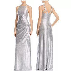 Betsy & Adam Sleeveless Rhinestone Formal Gown